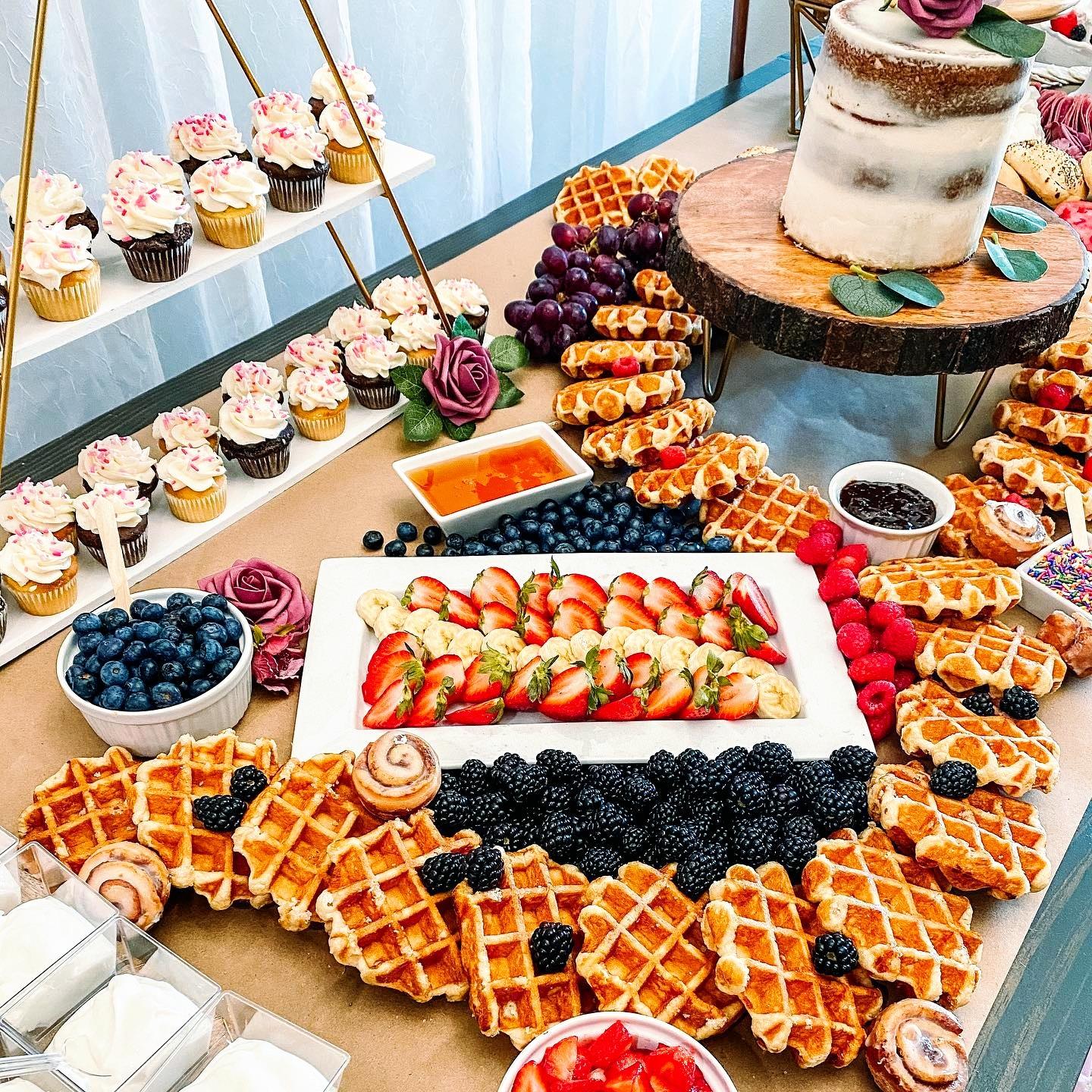Pancake or Waffle Board with fruit and Terrapin Ridge Farms Gourmet Jams Pancake or Waffle Board with fruit and Terrapin Ridge Farms Gourmet Jams